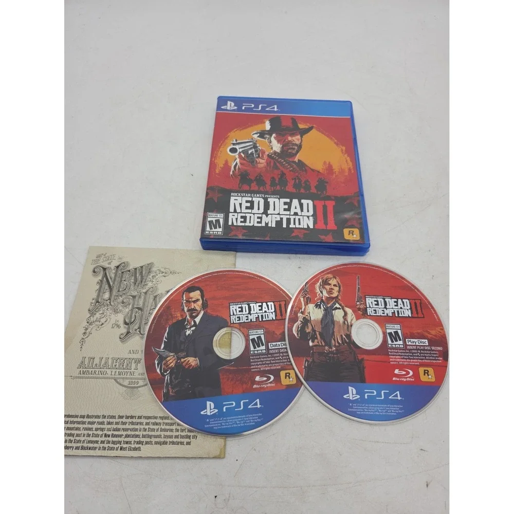 Ps4 - Red Dead Redemption II Sony PlayStation 4 w/ Case & Map No Manual - TESTED